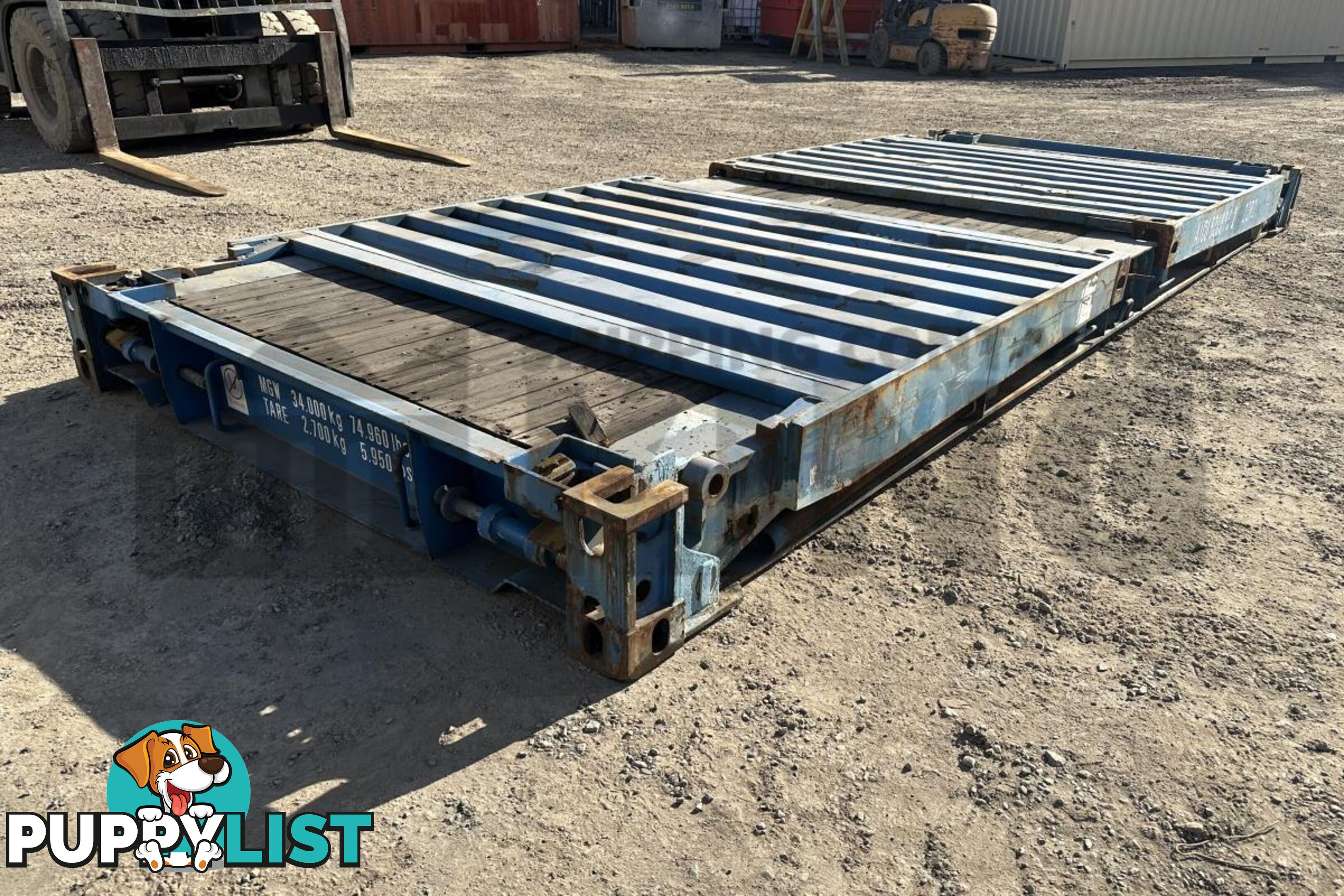 20' FLAT RACK SHIPPING CONTAINER (WITH COLLAPSIBLE ENDS)