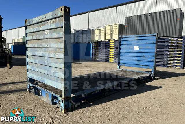 20' FLAT RACK SHIPPING CONTAINER (WITH COLLAPSIBLE ENDS)
