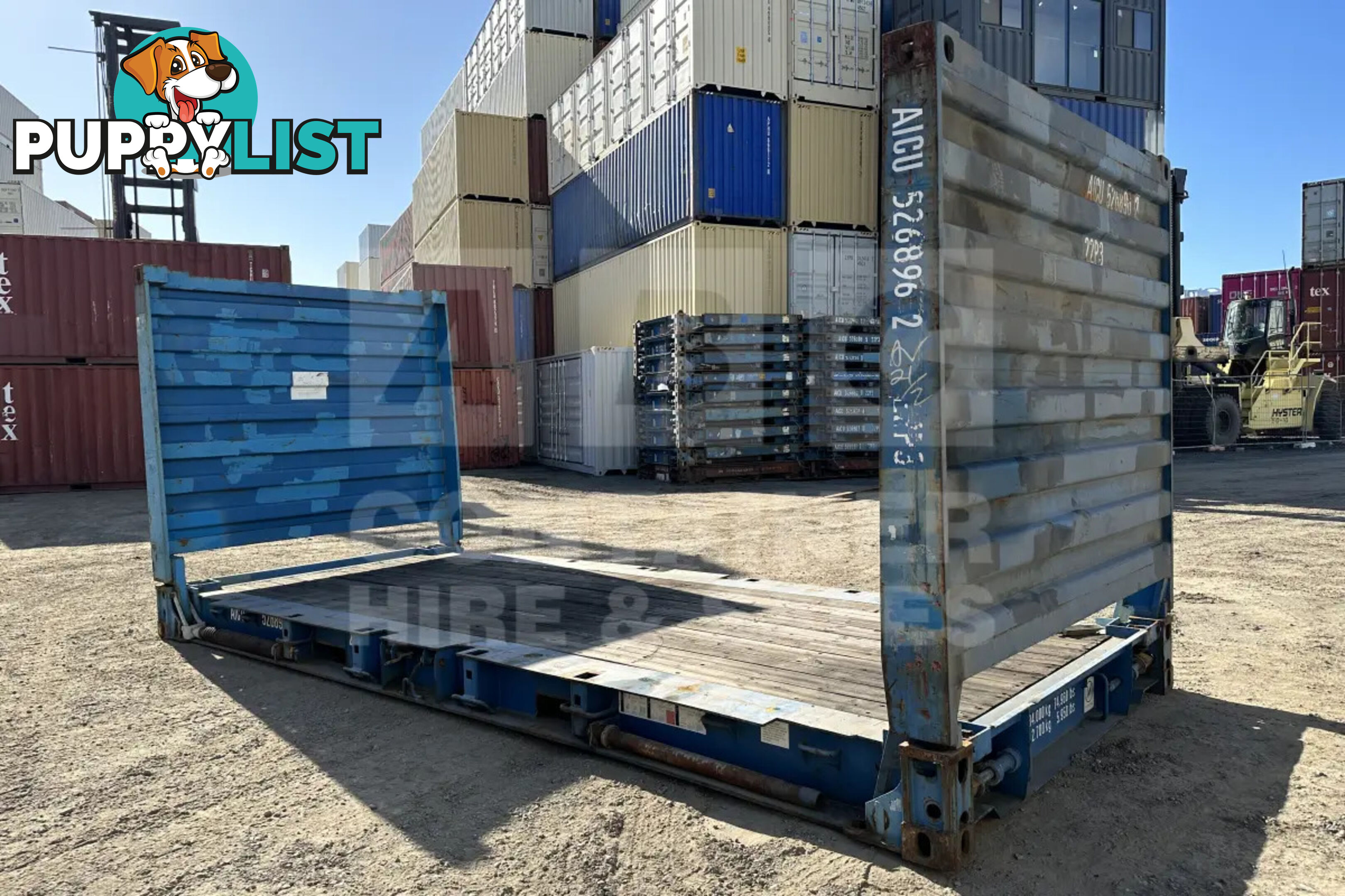 20' FLAT RACK SHIPPING CONTAINER (WITH COLLAPSIBLE ENDS)