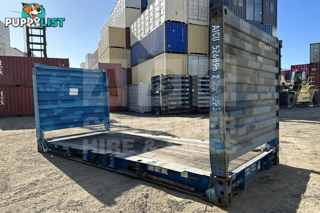 20' FLAT RACK SHIPPING CONTAINER (WITH COLLAPSIBLE ENDS)