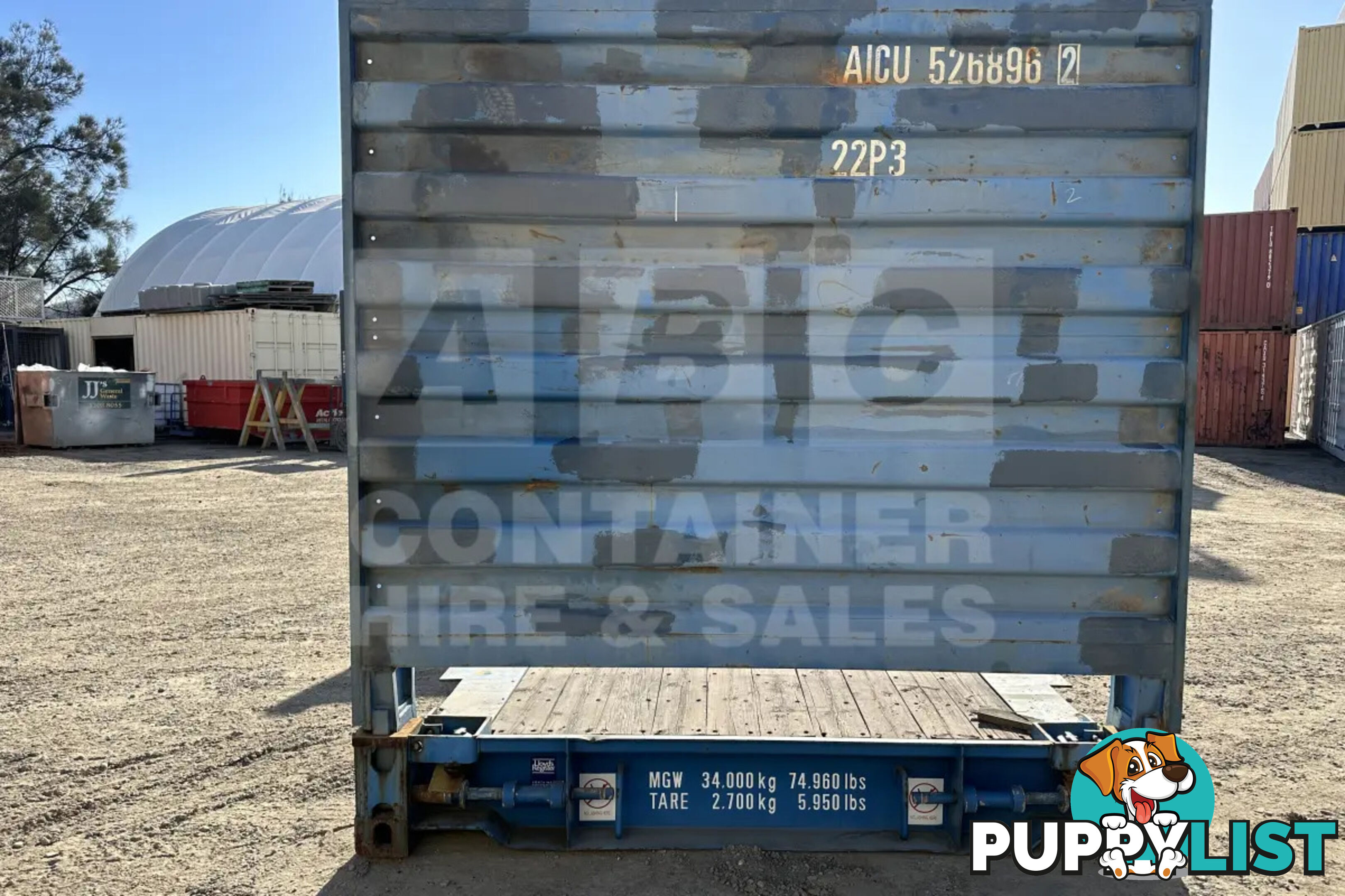 20' FLAT RACK SHIPPING CONTAINER (WITH COLLAPSIBLE ENDS)
