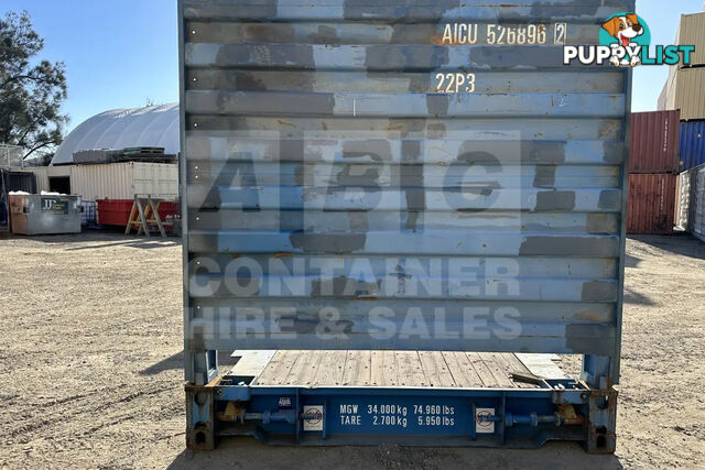 20' FLAT RACK SHIPPING CONTAINER (WITH COLLAPSIBLE ENDS)