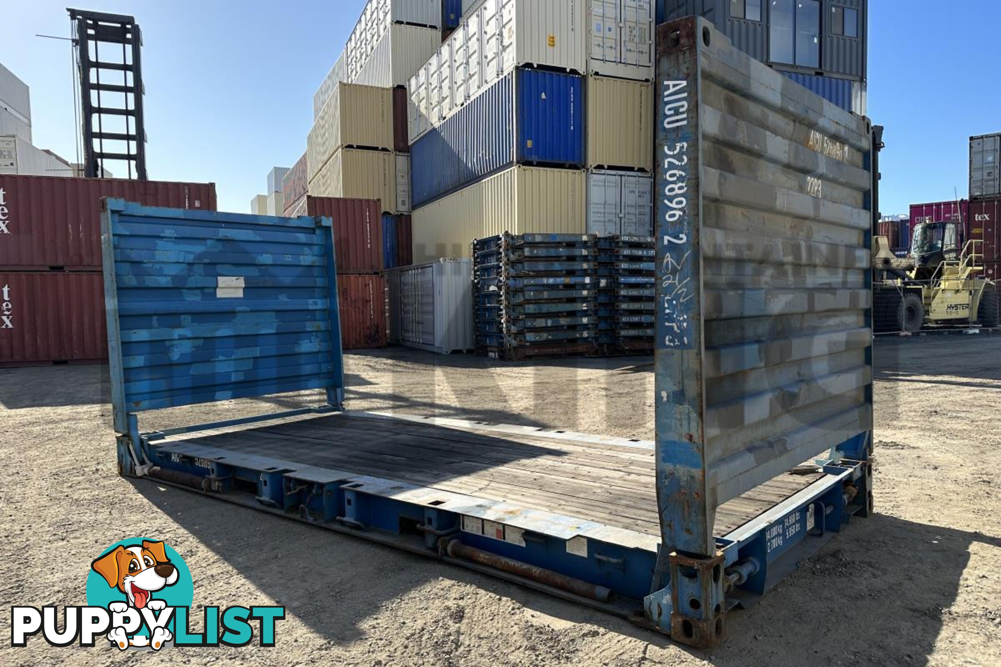 20' FLAT RACK SHIPPING CONTAINER (WITH COLLAPSIBLE ENDS)