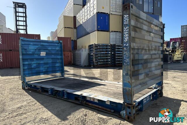 20' FLAT RACK SHIPPING CONTAINER (WITH COLLAPSIBLE ENDS)