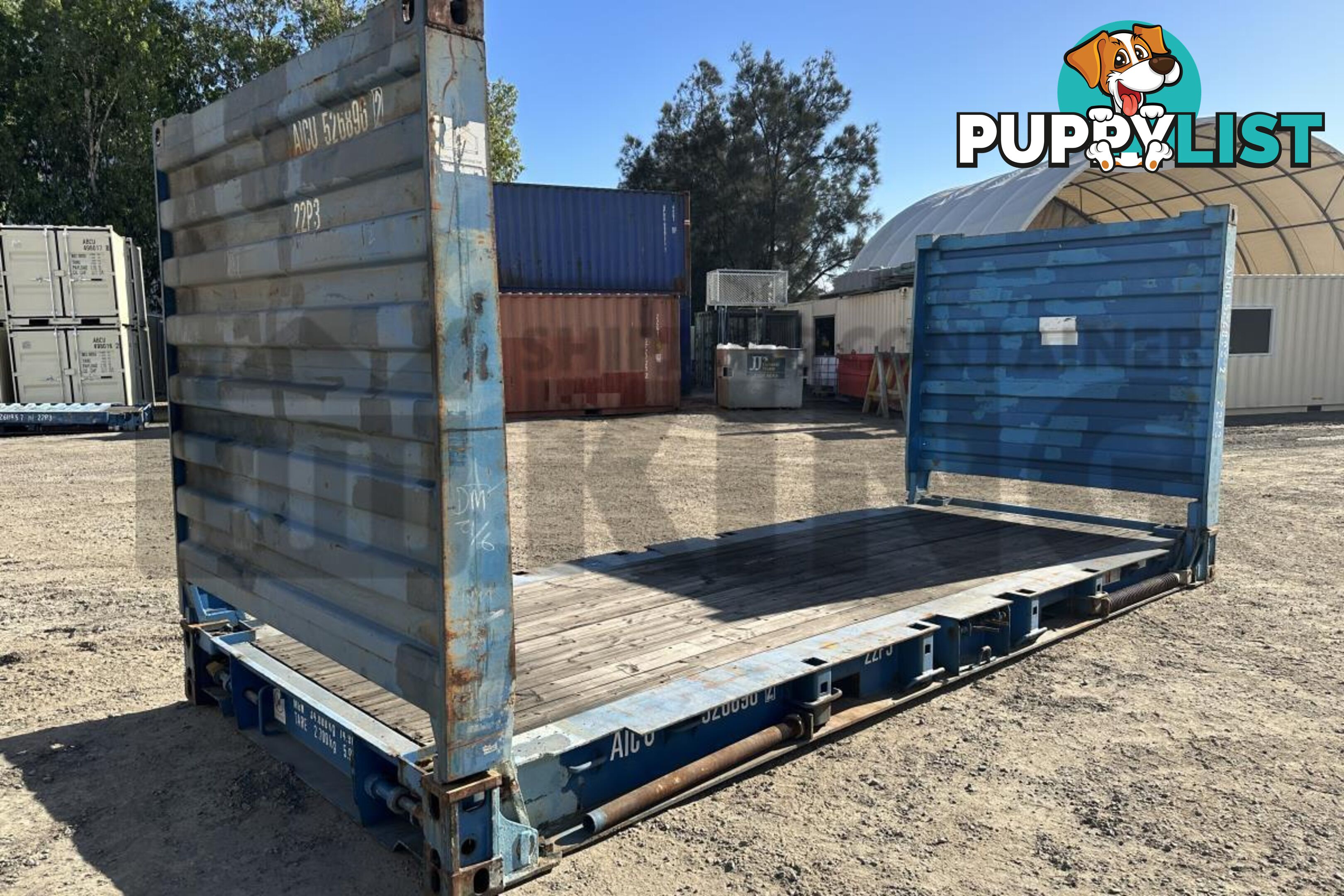 20' FLAT RACK SHIPPING CONTAINER (WITH COLLAPSIBLE ENDS)