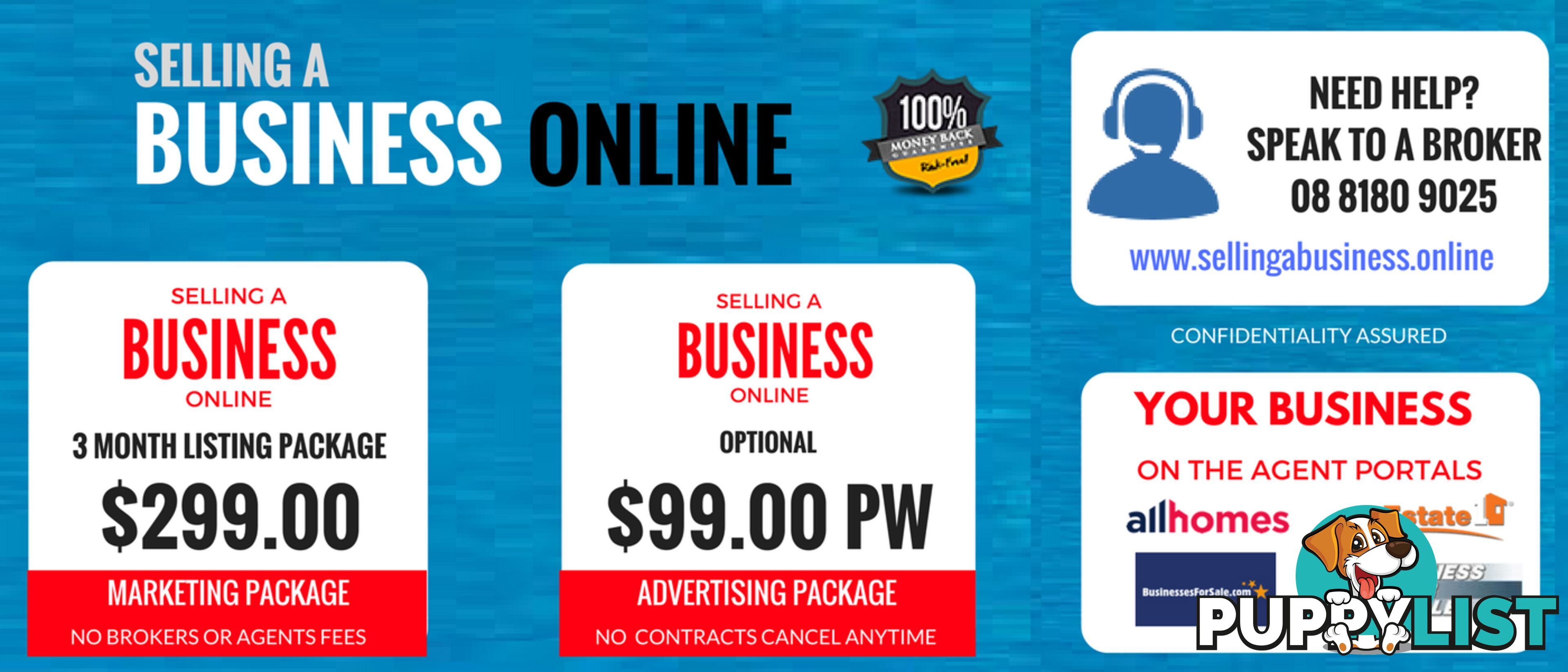 The Most Cost Effective Way To Sell Your Business  $299 No Agents or Broker Fees 