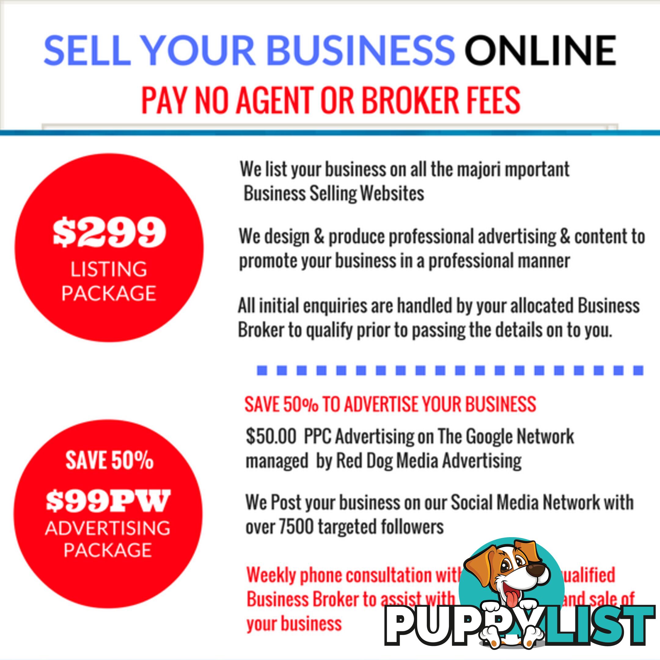 The Most Cost Effective Way To Sell Your Business  $299 No Agents or Broker Fees 