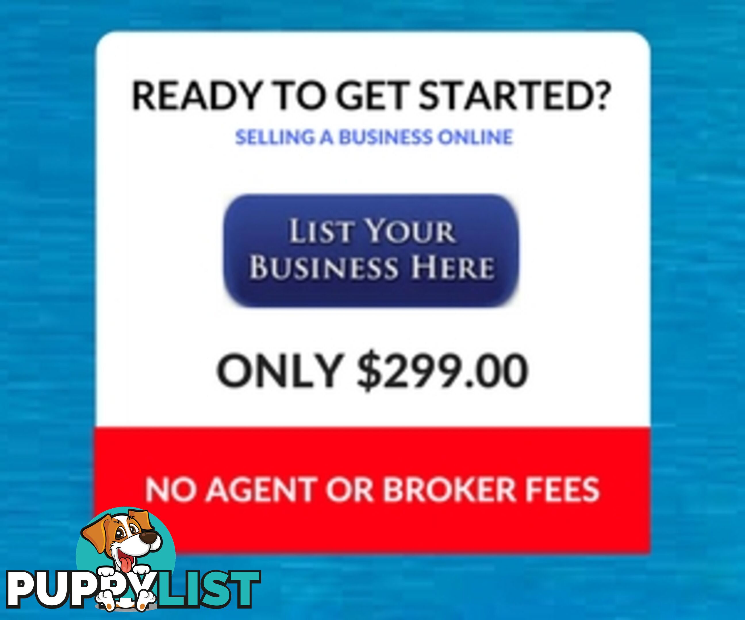 The Most Cost Effective Way To Sell Your Business  $299 No Agents or Broker Fees 