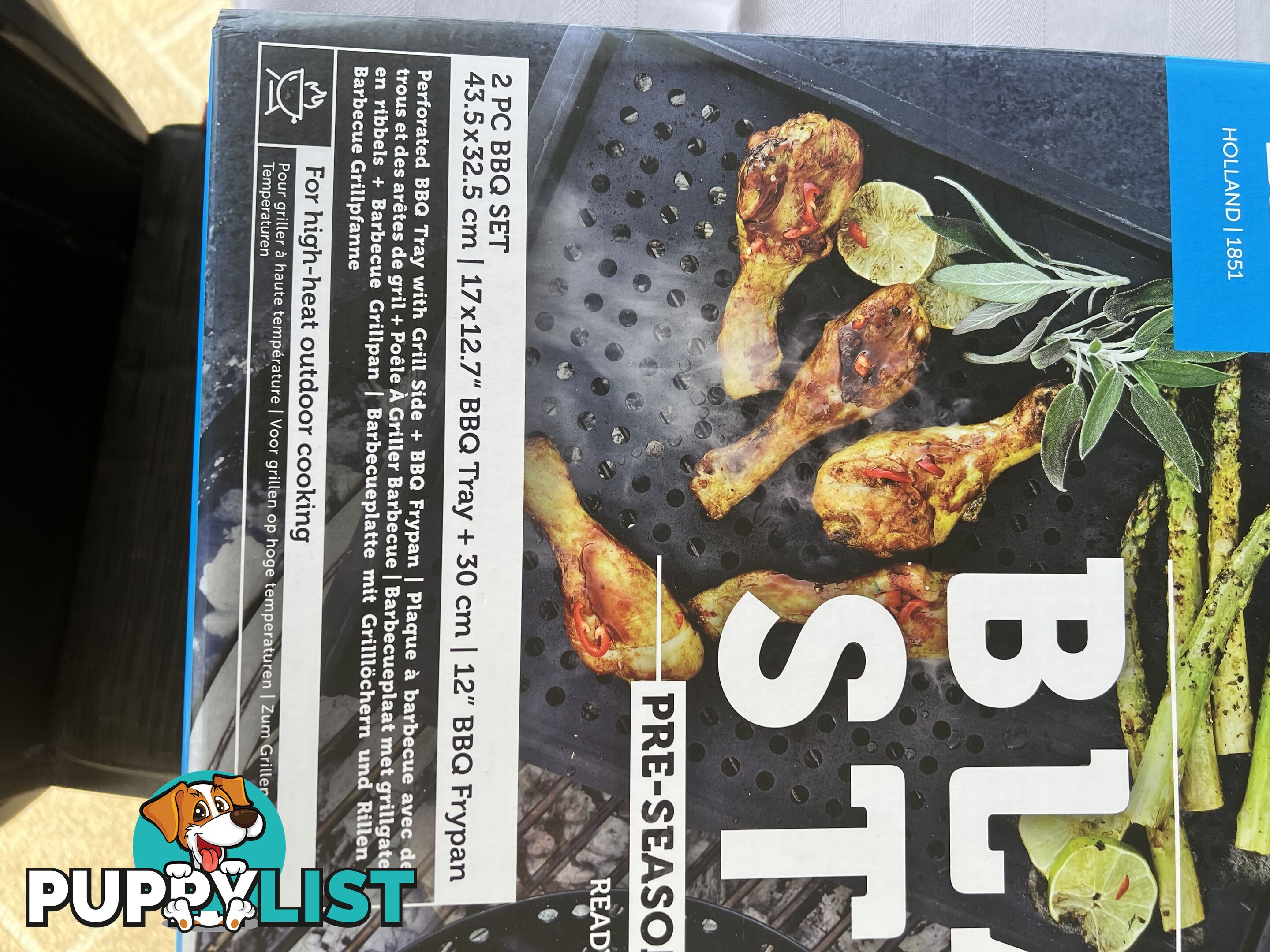 BBQ set Pan & Tray perforated & Preseasoned