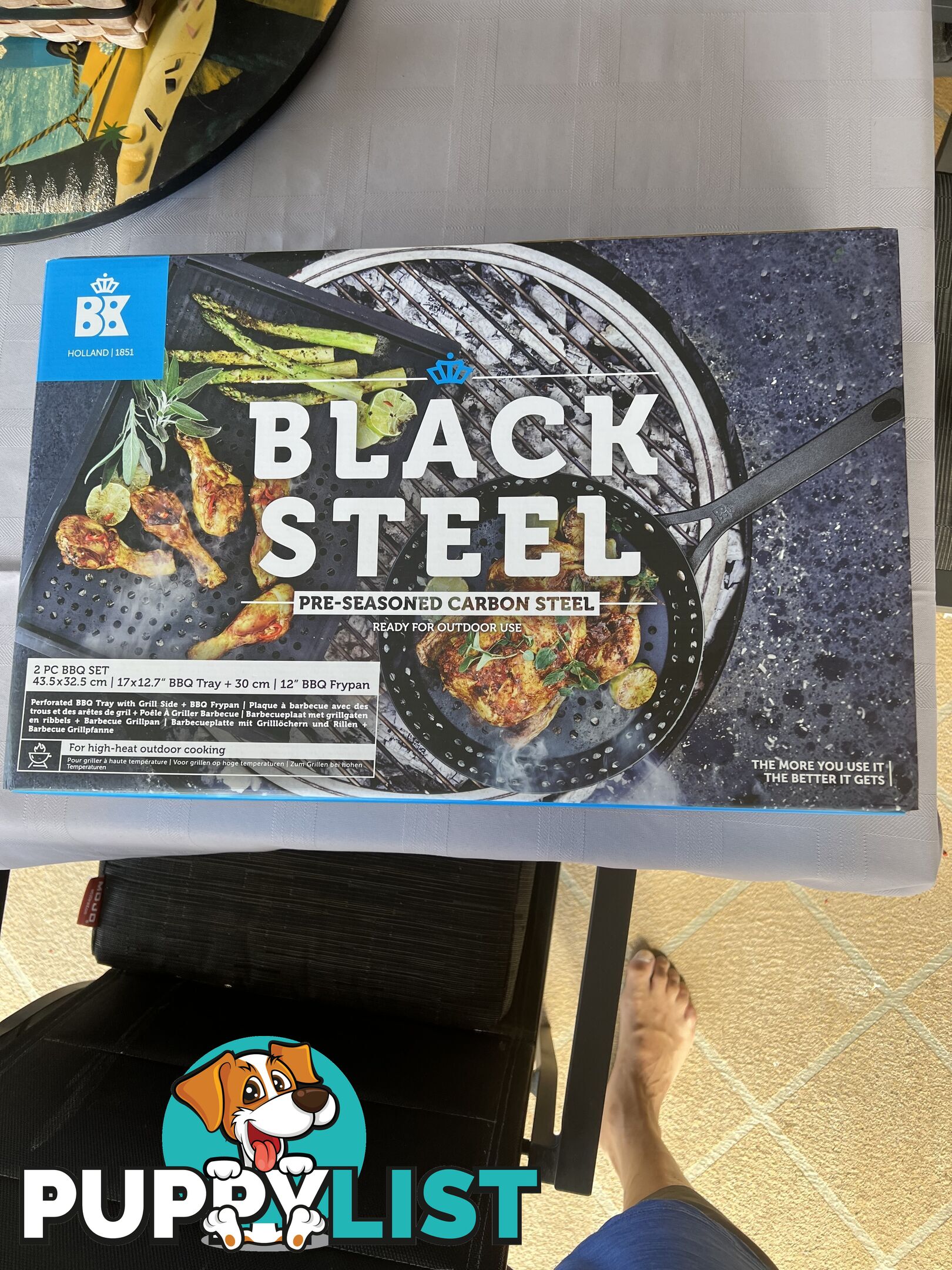 BBQ set Pan & Tray perforated & Preseasoned