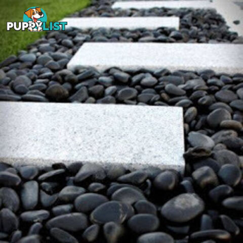 Black Polished Beautiful Pebbles - Warehouse Direct.