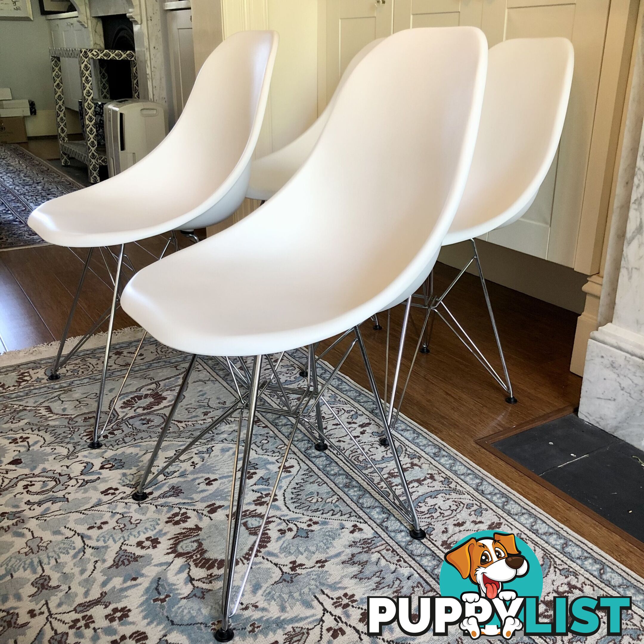 💺4 X MCM-style Eames Replica DSW Eiffel Tower Dining Chairs White