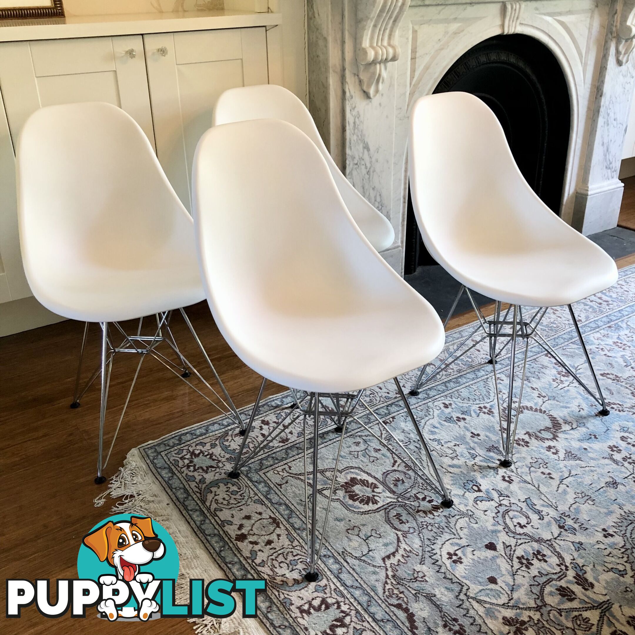 💺4 X MCM-style Eames Replica DSW Eiffel Tower Dining Chairs White