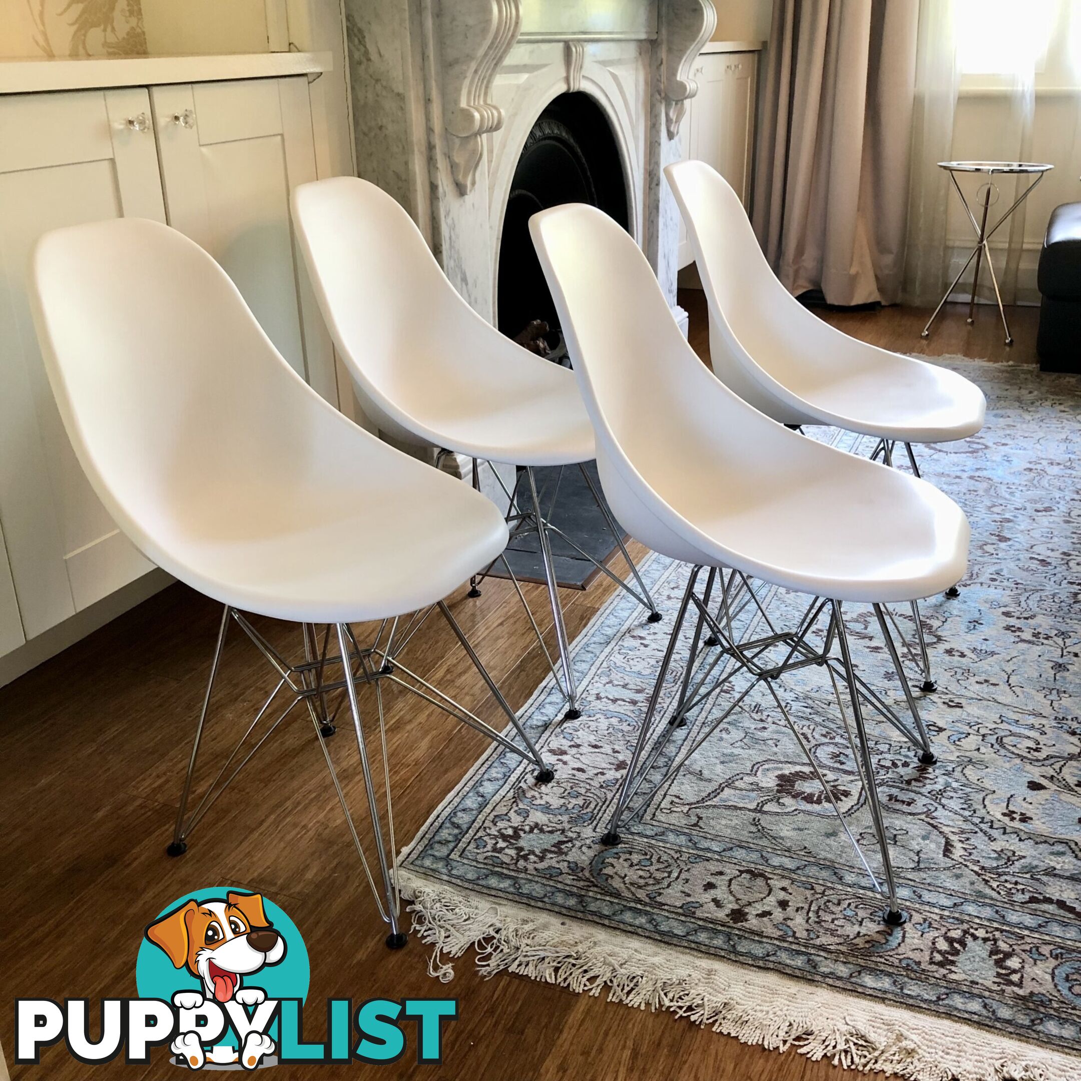 💺4 X MCM-style Eames Replica DSW Eiffel Tower Dining Chairs White