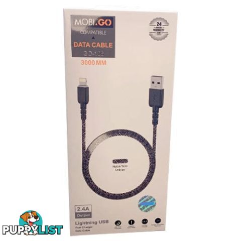 MOBiGO 3M Lightning Nylon Wire Data Cable