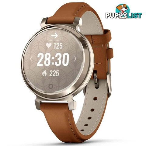 Garmin Lily 2 Classic Stylish Smartwatch Cream Gold with Tan Leather Band