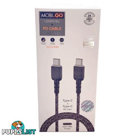 MOBiGO 2M Type C to Type C Data Cable