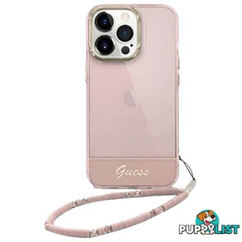 GUESS Double Layer Case with Strap for iPhone 14 Plus