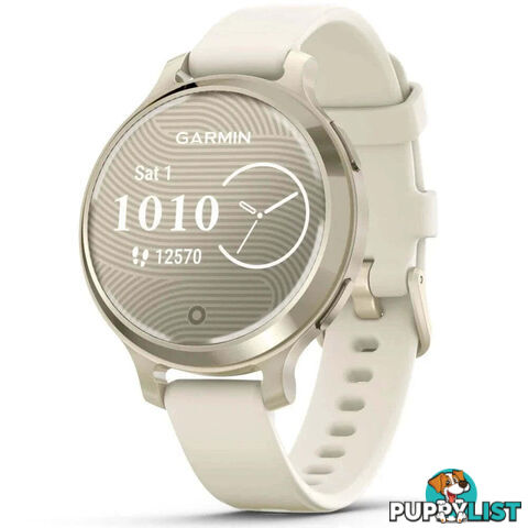 Garmin Lily 2 Active Stylish Smartwatch Lunar Gold with Bone Silicone Band