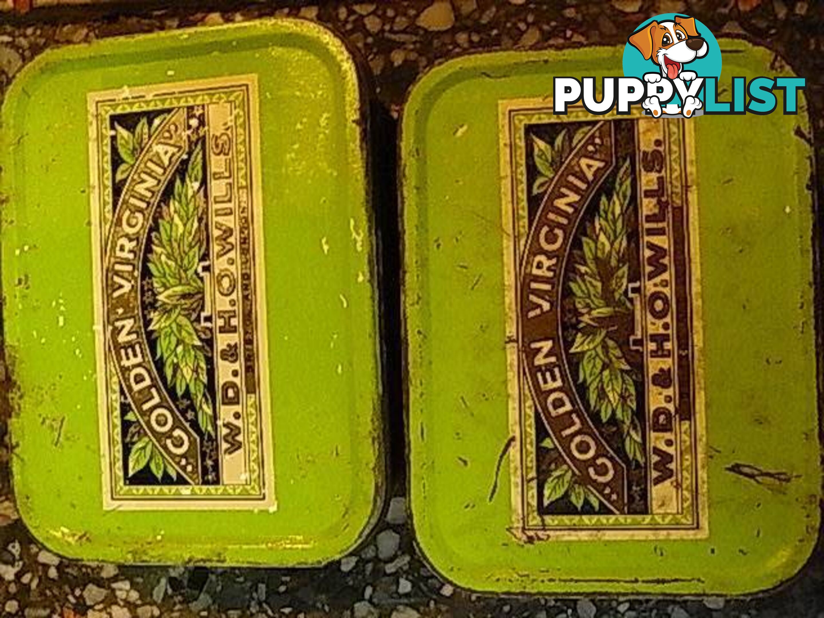 TWO VINTAGE W.D.& H.O.WILLS.GOLDEN VIRGINIA TINS PICKUP CLAYTON