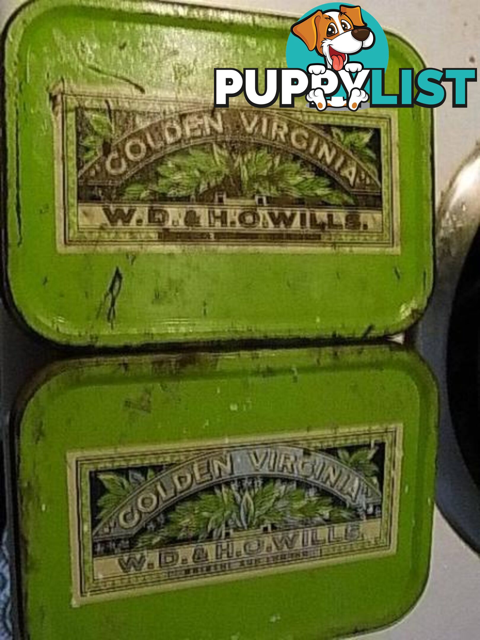 TWO VINTAGE W.D.& H.O.WILLS.GOLDEN VIRGINIA TINS PICKUP CLAYTON