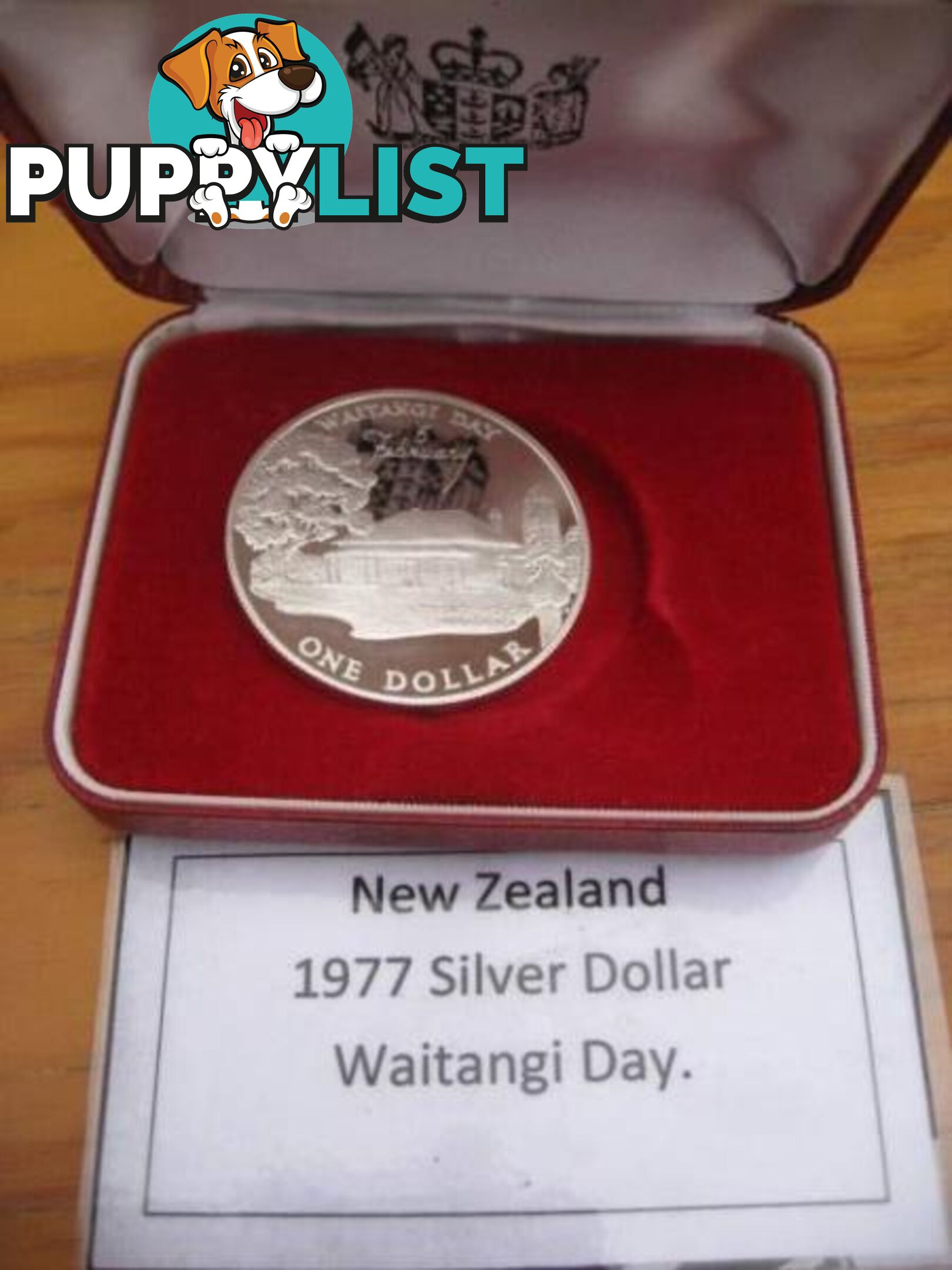 1977 New Zealand Silver Proof $1 Dollar Waitangi Day Elizabeth II