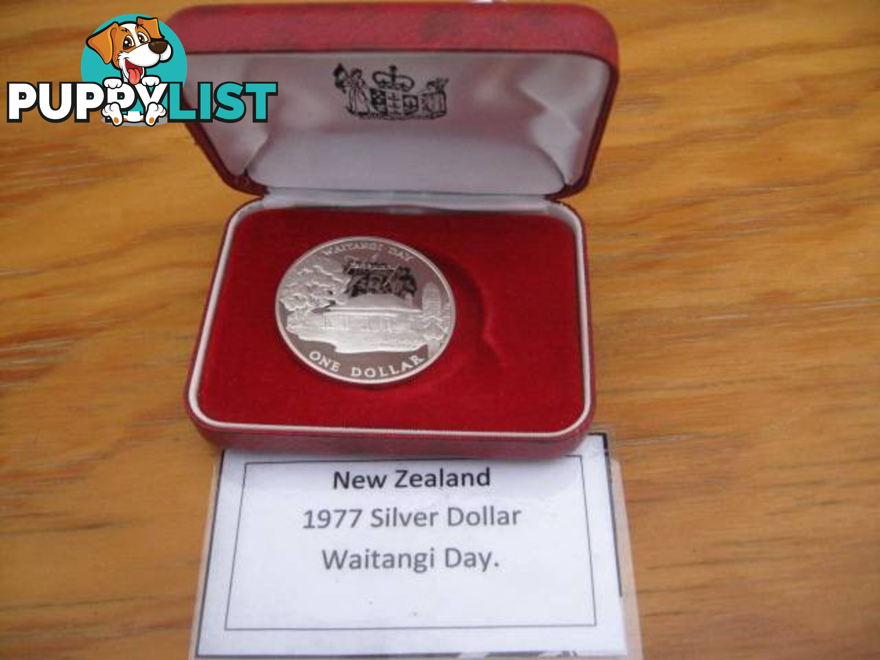 1977 New Zealand Silver Proof $1 Dollar Waitangi Day Elizabeth II