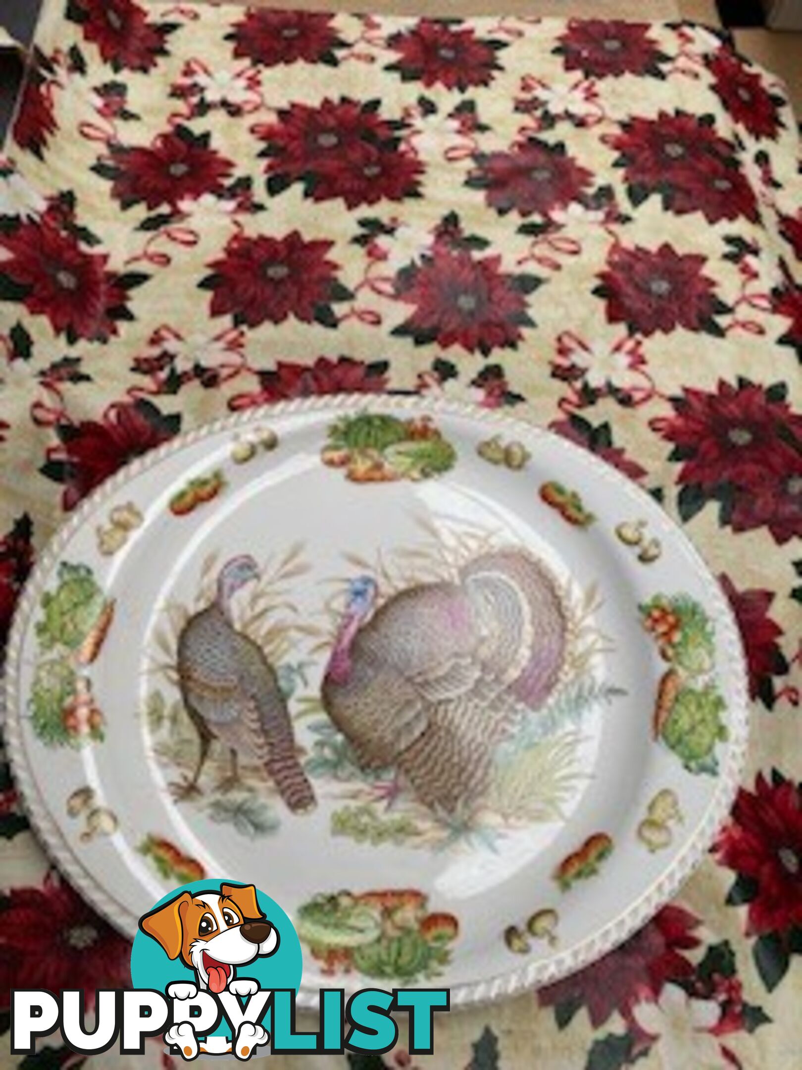 VINTAGE CHRISTMAS PLATES - TURKEY DESIGNS