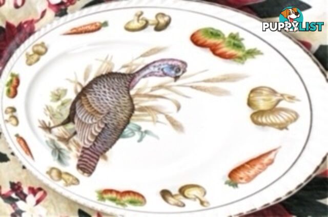 VINTAGE CHRISTMAS PLATES - TURKEY DESIGNS