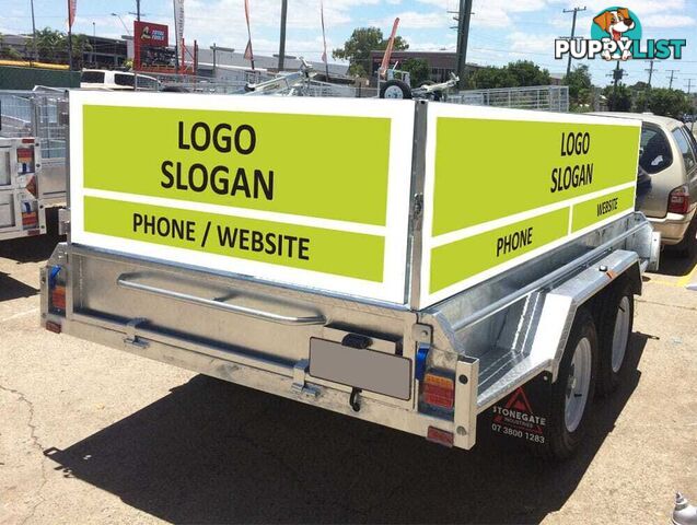 8Ã5 Signage Caged Tandem Box Trailer For Sale