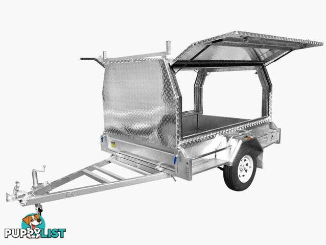 7Ã4 Tradesman / Builders Trailer For Sale (Aluminium Canopy)