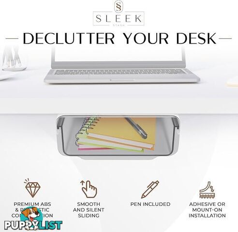 4 pack Under Desk Drawer Organiser, Slide Out