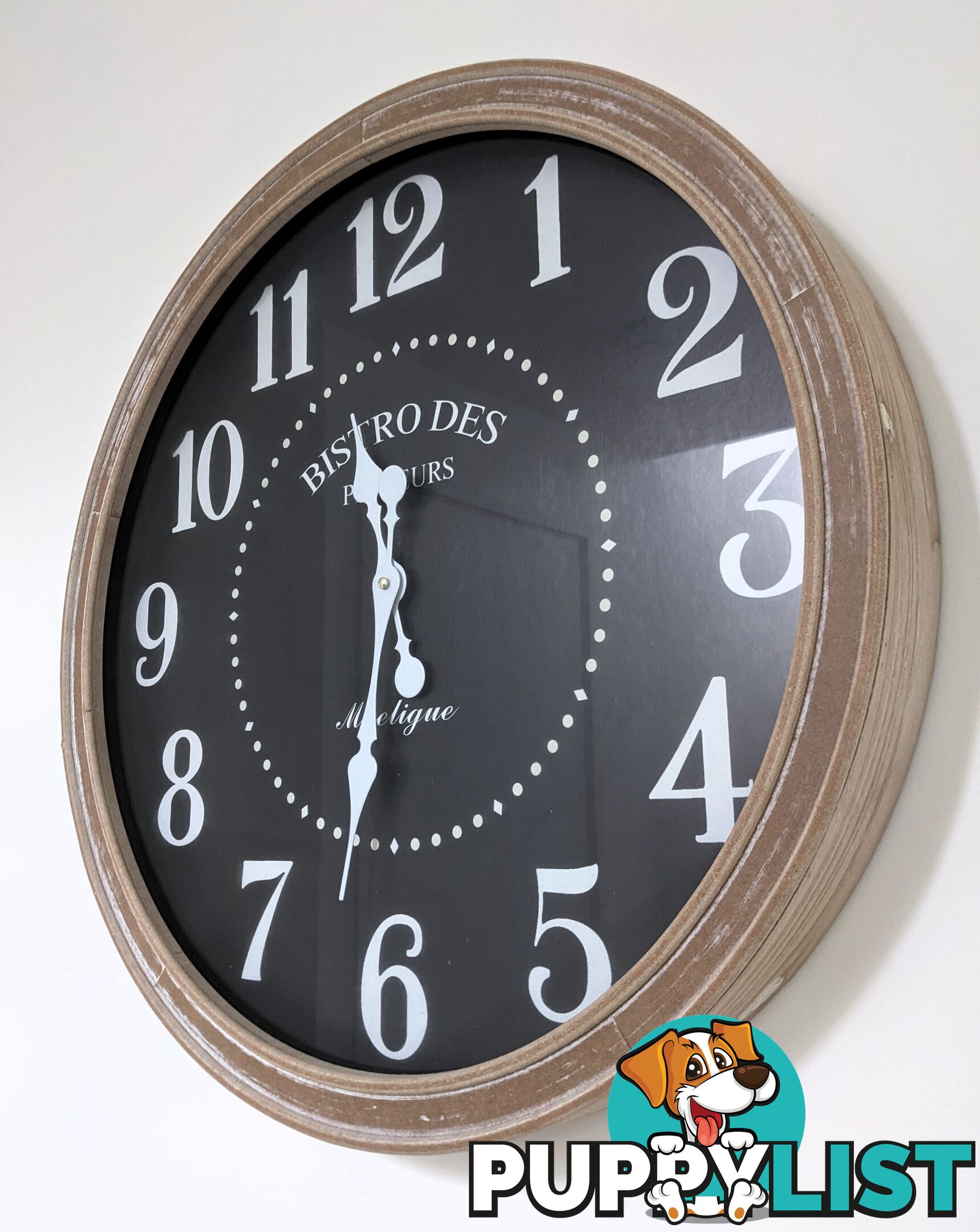 Bistro Framed Black Clock