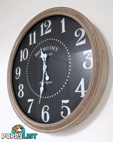 Bistro Framed Black Clock