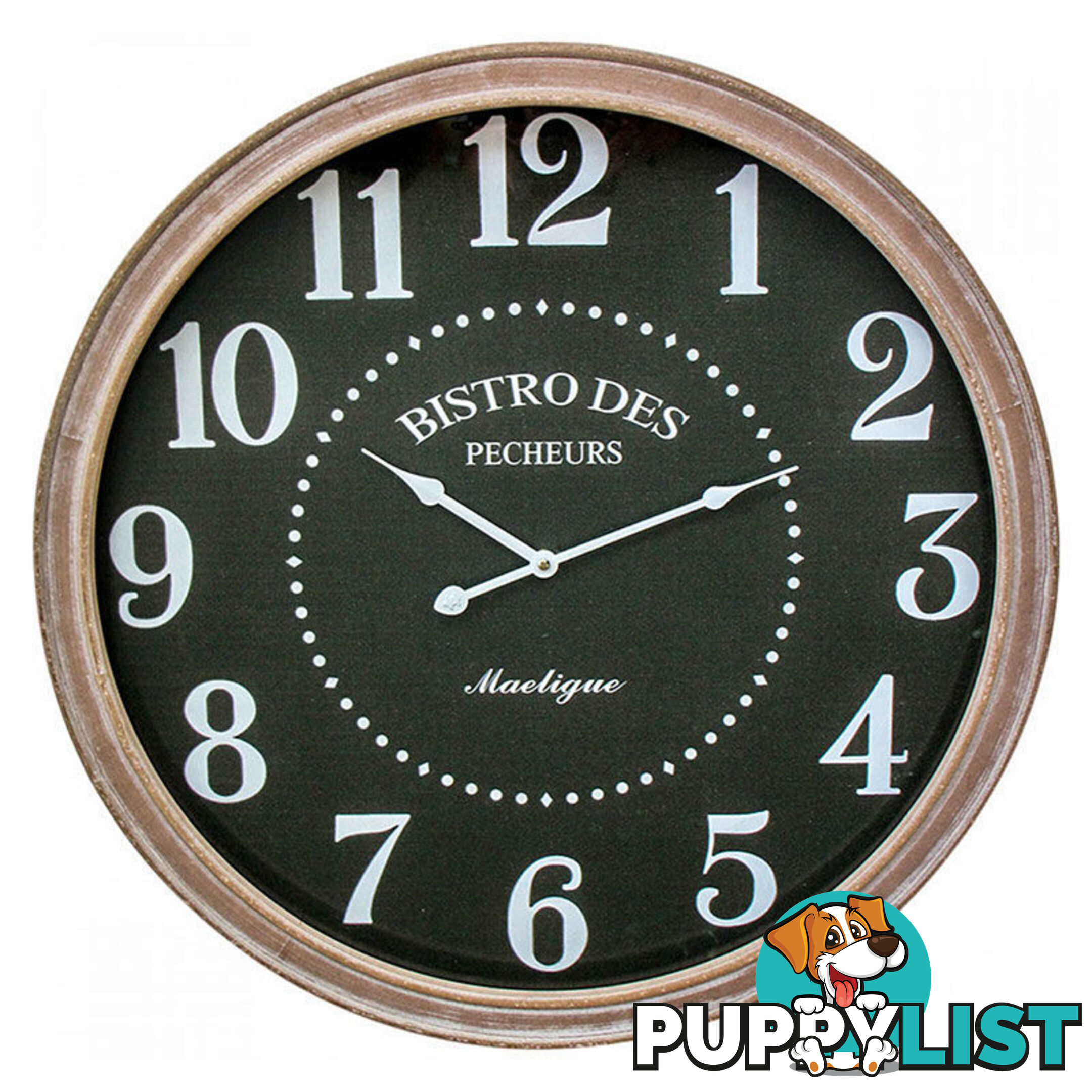 Bistro Framed Black Clock