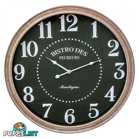 Bistro Framed Black Clock