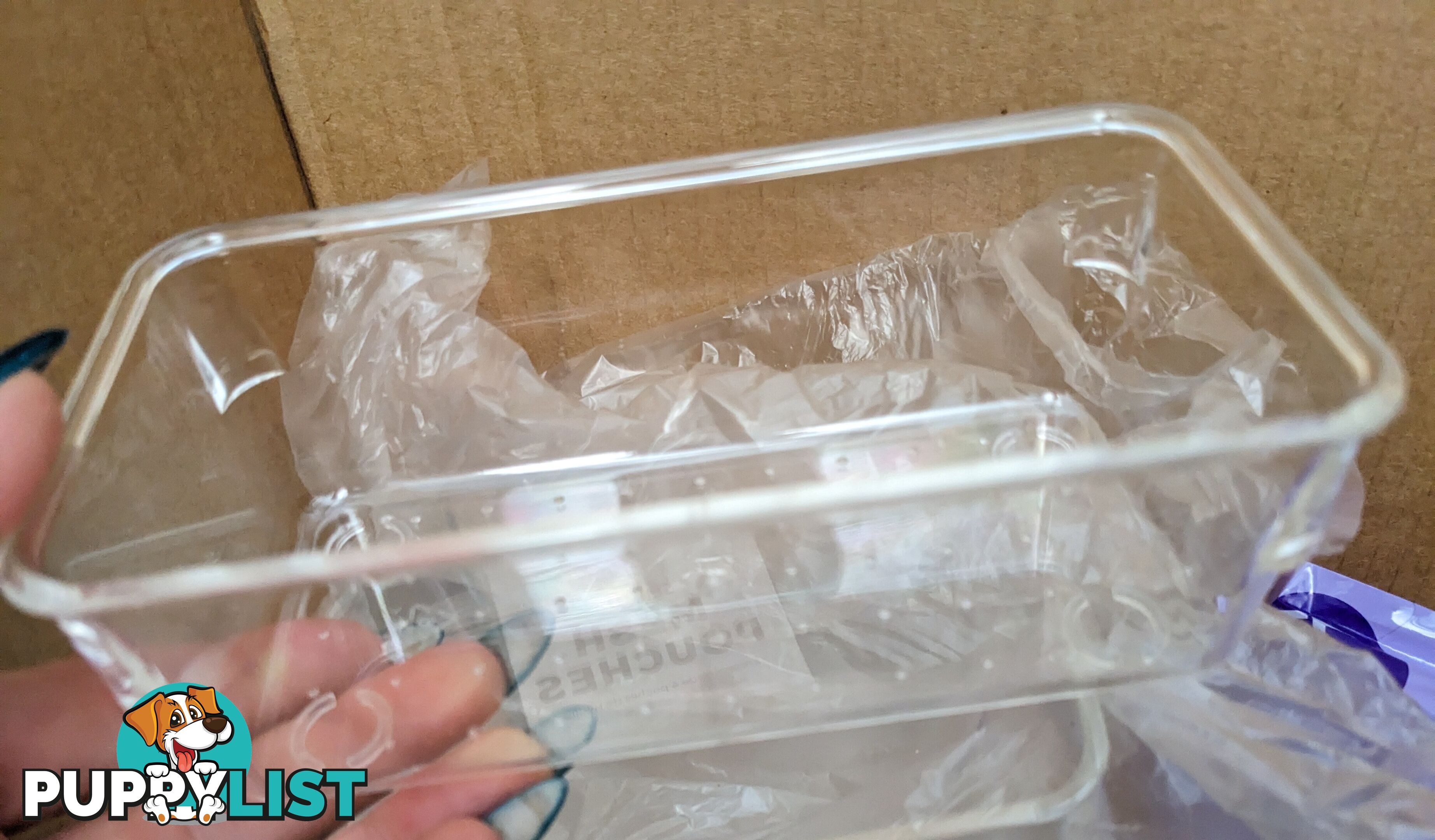 4x clear rectangle and square Storage Trays