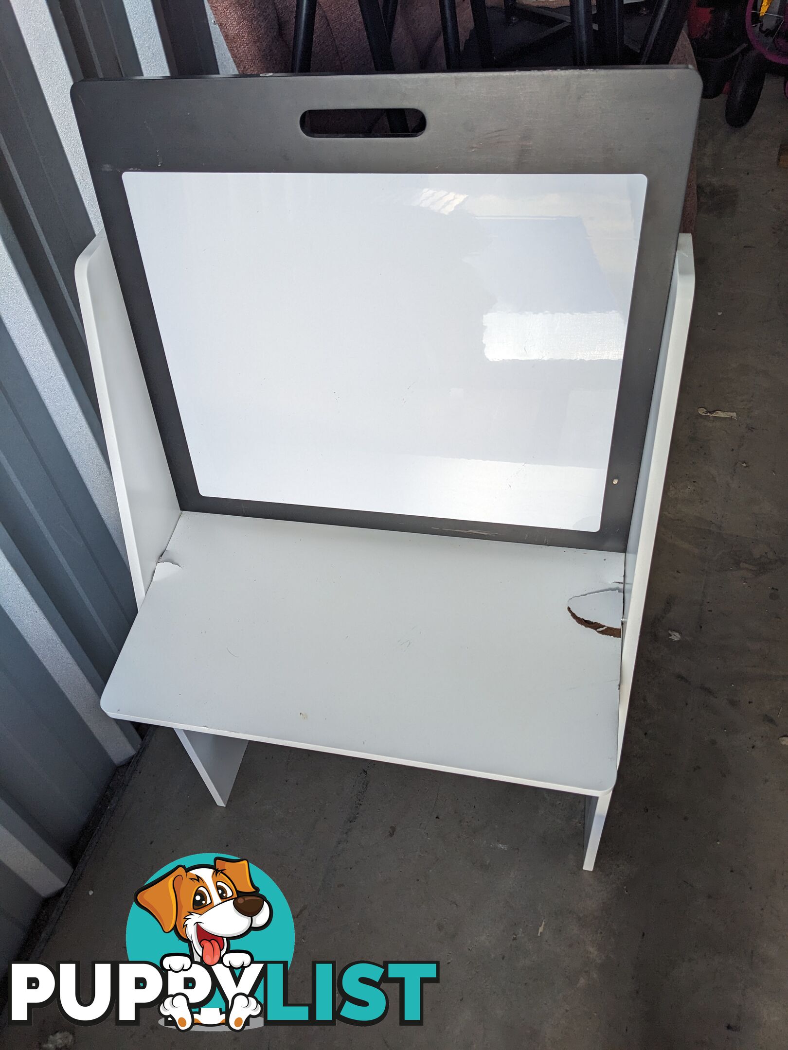 Kids Bookshelf/Whiteboard Rack Desk (chip on table)