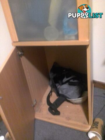 corner cupboard wardrobe cabniet glass door chipboard $35ono