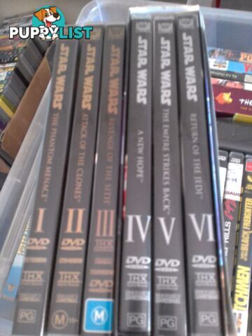 Starwarstrilogy 1-6 dvds $20ono