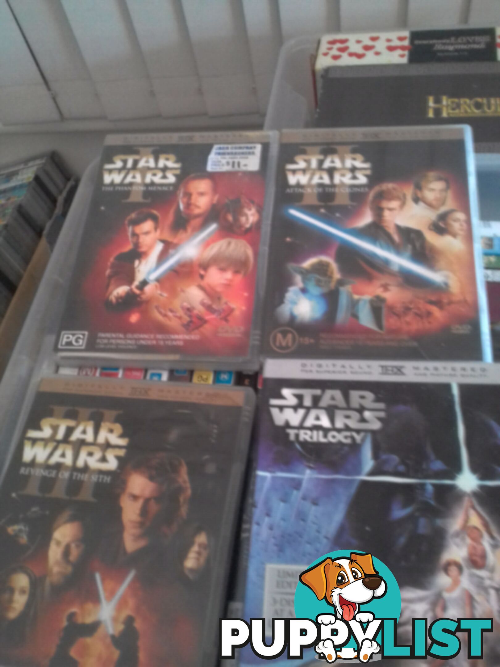 Starwarstrilogy 1-6 dvds $20ono