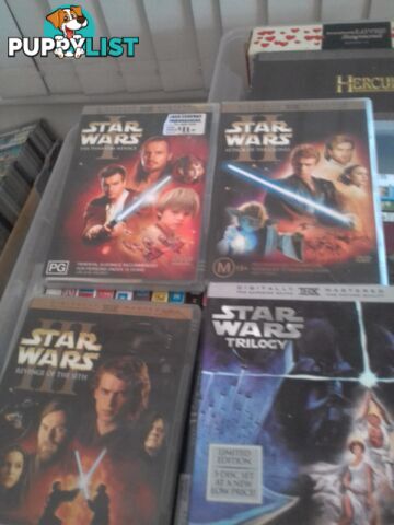 Starwarstrilogy 1-6 dvds $20ono