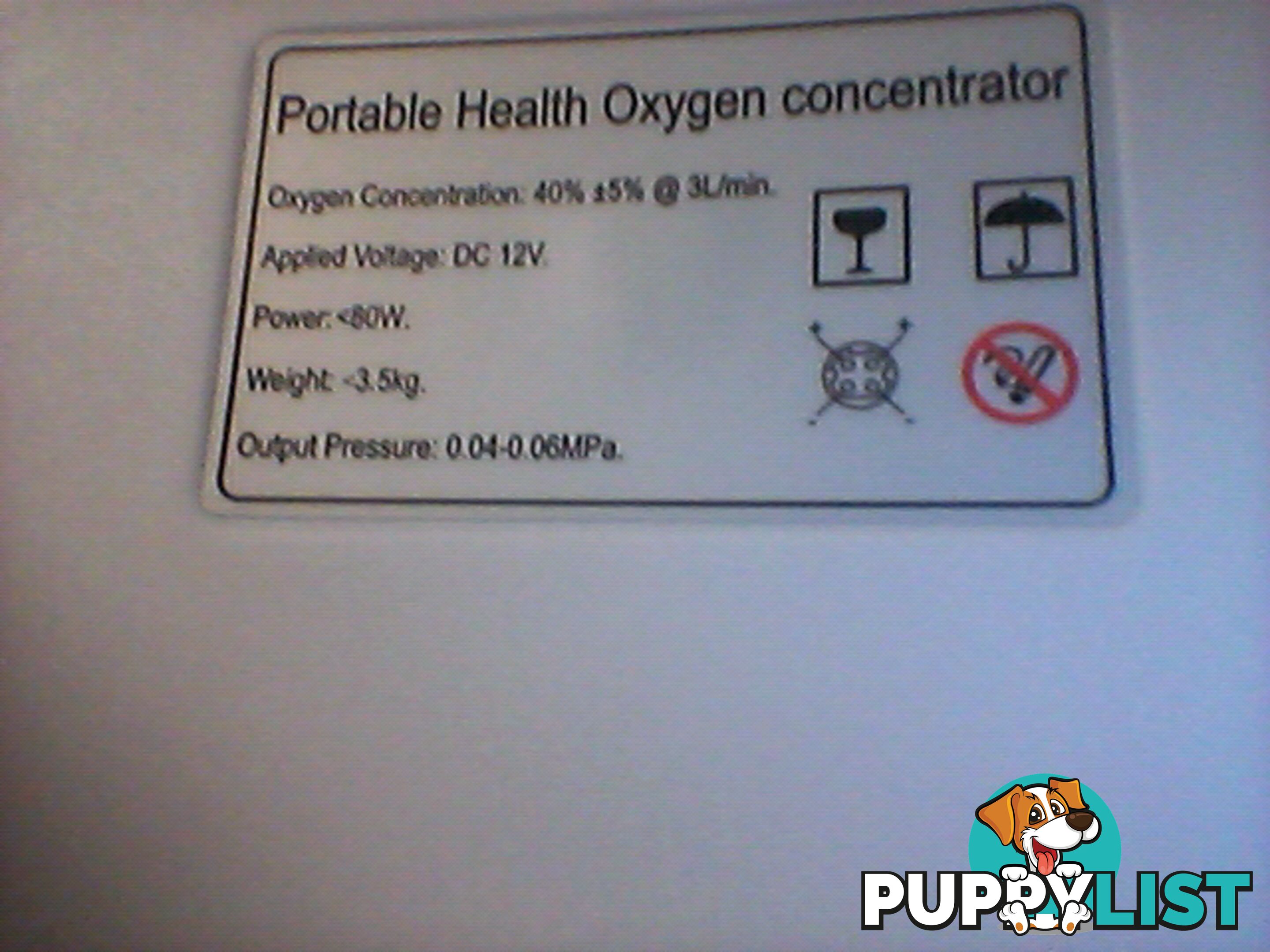 Portable health Oxygen concentrator$230ono40%+/-5%@3litre/minute