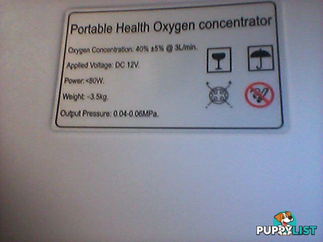 Portable health Oxygen concentrator$230ono40%+/-5%@3litre/minute