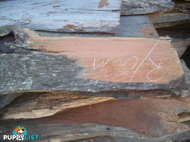 Seasoned weathered hardwood timber slabs - redgum ironbark silky