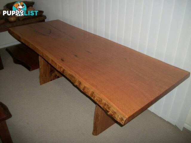 MAHOGANY Hardwood timber slab dining / outdoor table NEW