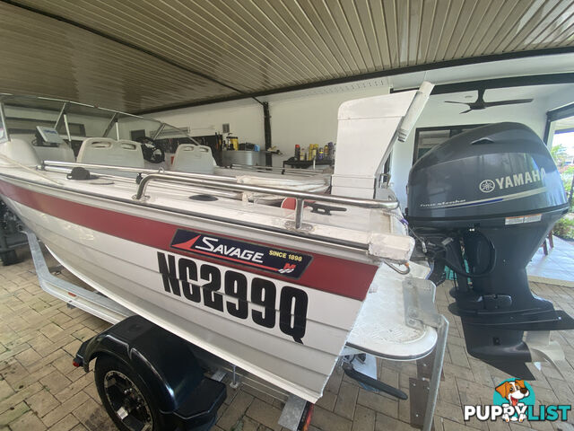 Savage Ranger SF, 4.55m, 70hp Yamaha 4stroke(18hrs), aluminium trailer