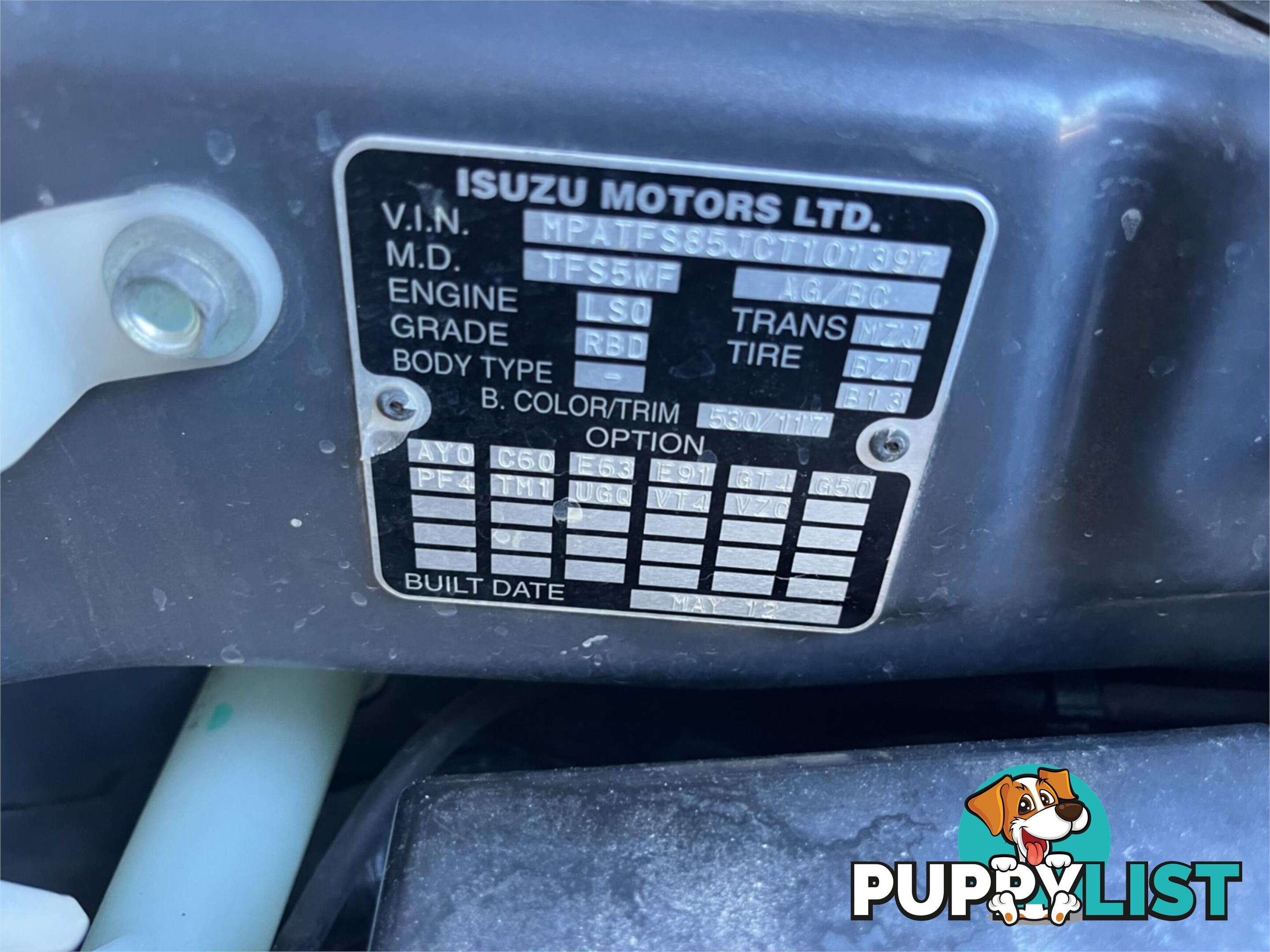 2012 ISUZU D-MAX UTILITY LS-M UTILITY