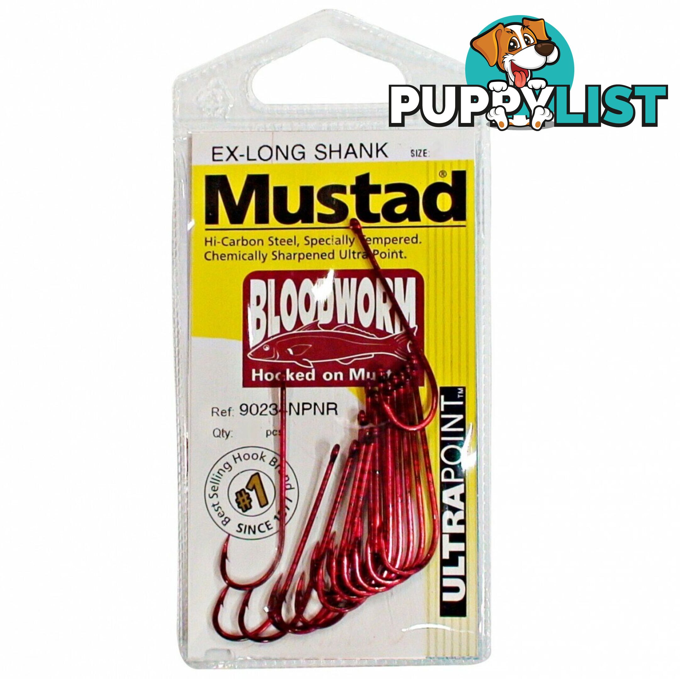 Mustad Bloodworm Long Shank Hooks Single Pack - BLOODWORM - Mustad Hooks