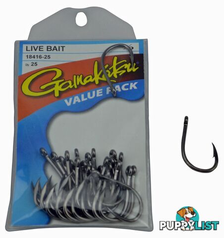 Gamakatsu Live Bait Hooks (25pc value pack) - Gam LB V25 - Gamakatsu